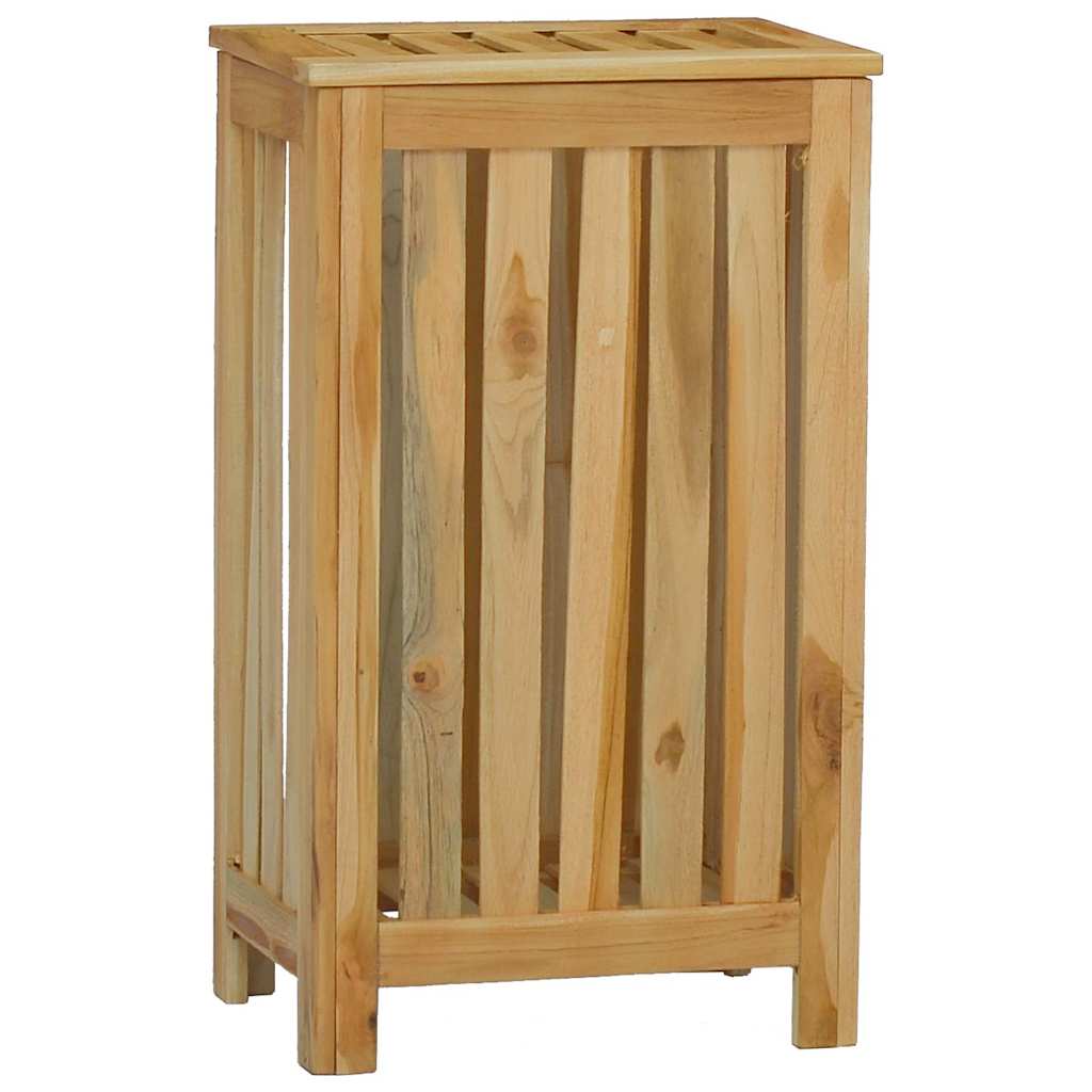 Laundry Basket Natural Solid Teak Wood