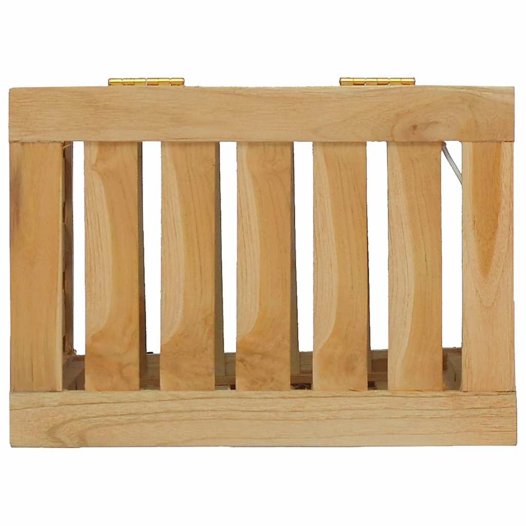 Laundry Basket Natural Solid Teak Wood