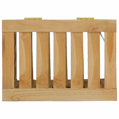 Laundry Basket Natural Solid Teak Wood