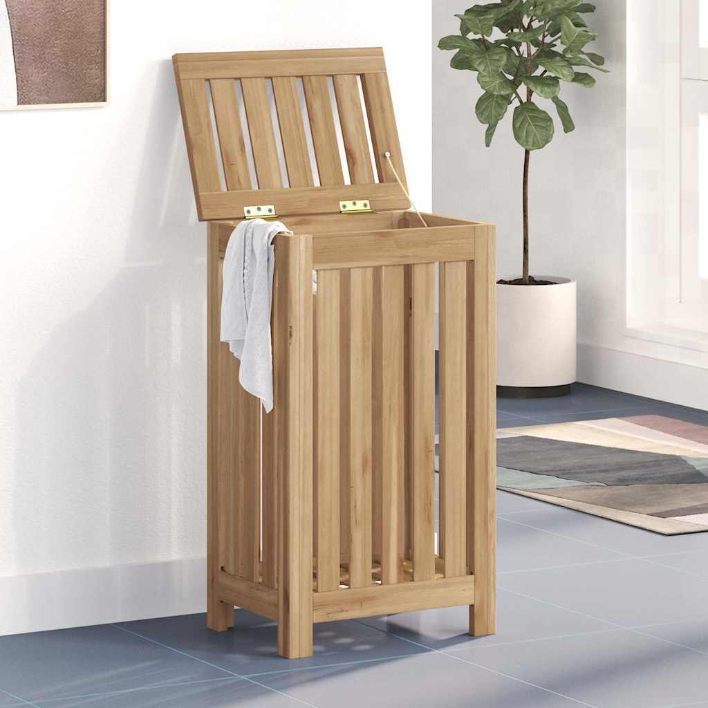 Laundry Basket Natural Solid Teak Wood