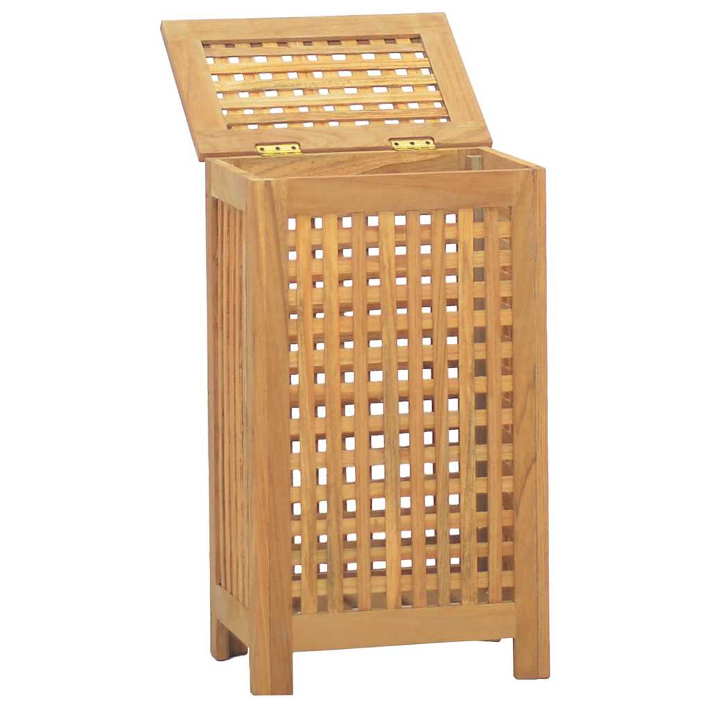Laundry Basket Natural Solid Teak Wood