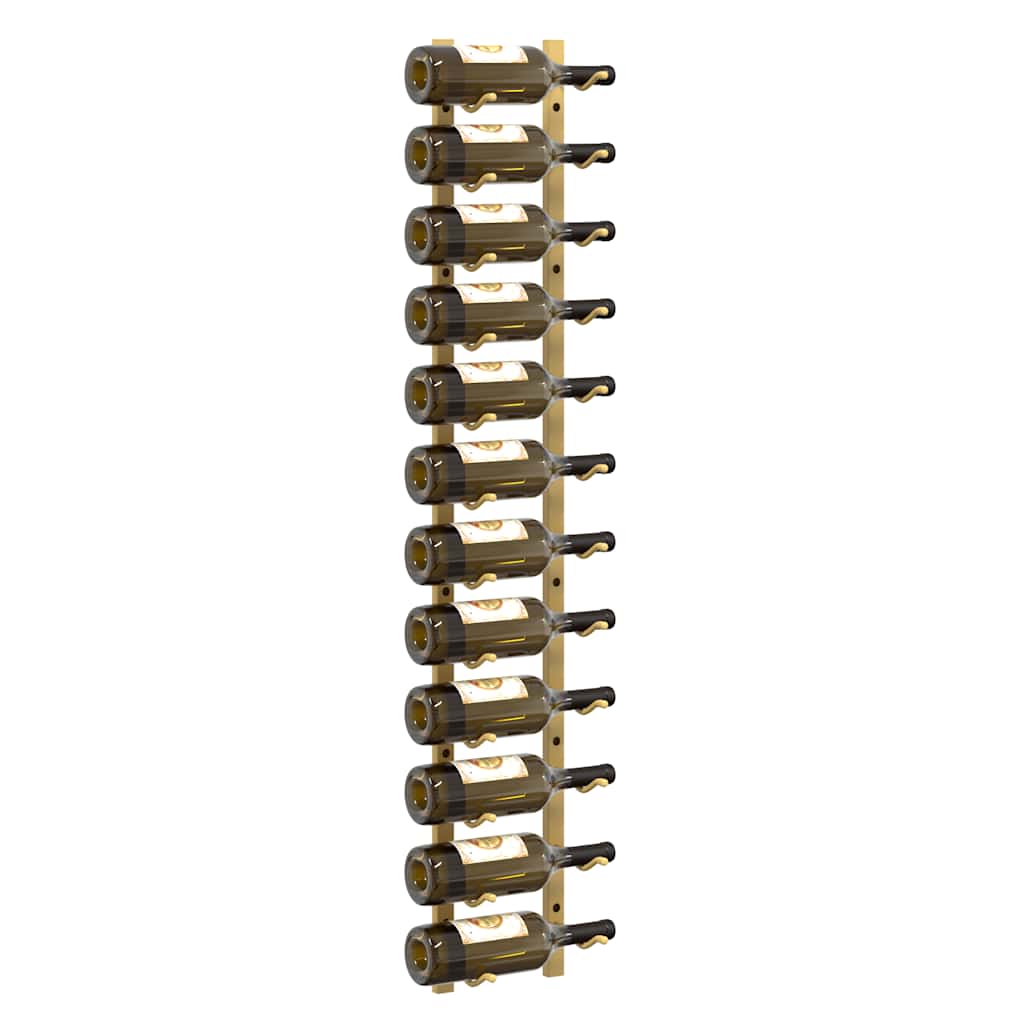 Wall Mounted Wine Rack for 12 Bottles Gold Iron