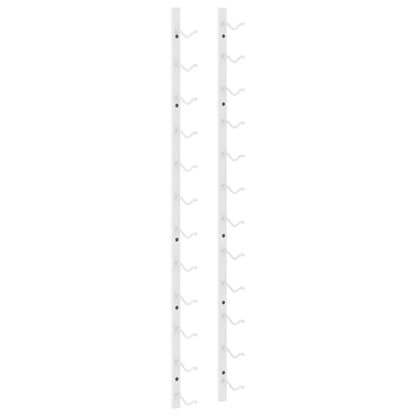 Wall Mounted Wine Rack for 12 Bottles 2 pcs White Iron