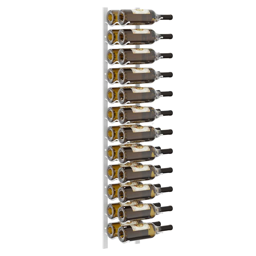 Wall Mounted Wine Rack for 24 Bottles White Iron