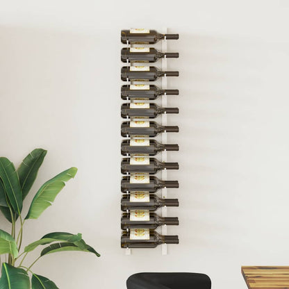 Wall Mounted Wine Rack for 24 Bottles White Iron