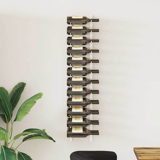 Wall Mounted Wine Rack for 24 Bottles White Iron