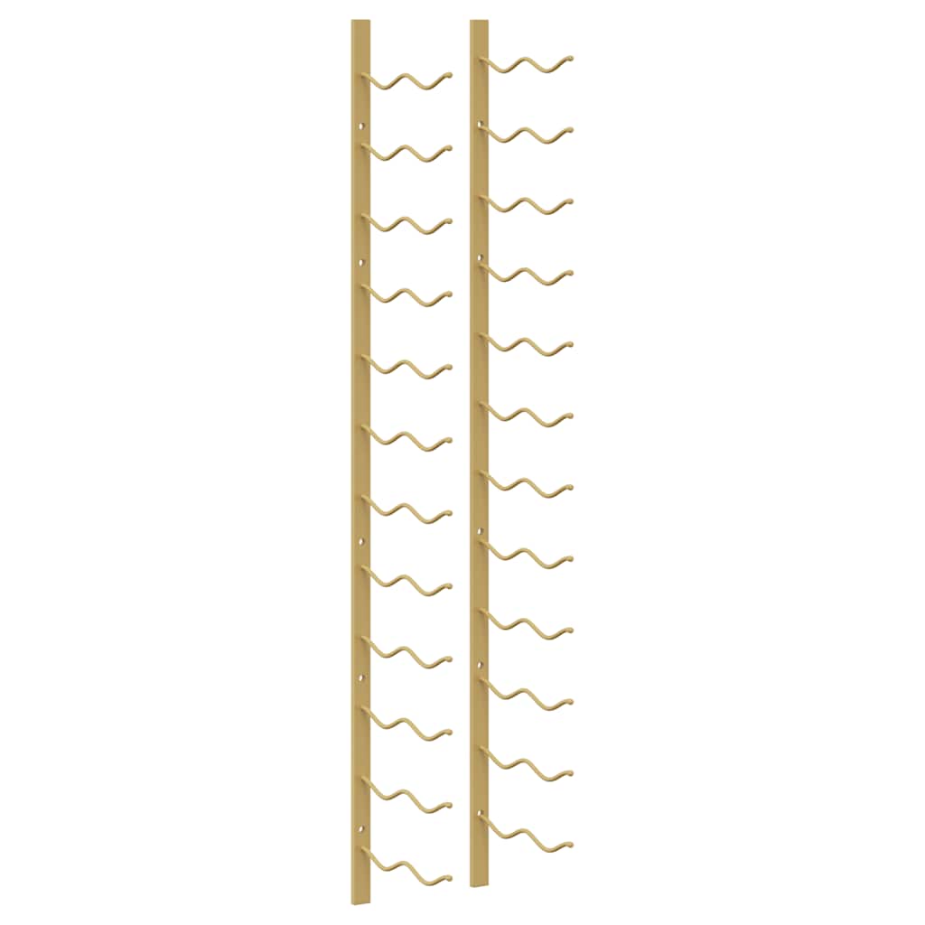 Wall Mounted Wine Rack for 24 Bottles Gold Iron