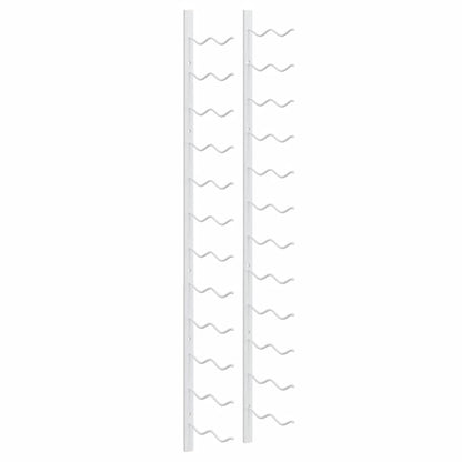 Wall Mounted Wine Rack for 24 Bottles 2 pcs White Iron
