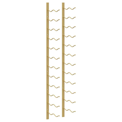 Wall Mounted Wine Rack for 24 Bottles 2 pcs Gold Iron