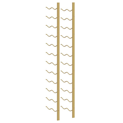 Wall Mounted Wine Rack for 24 Bottles 2 pcs Gold Iron