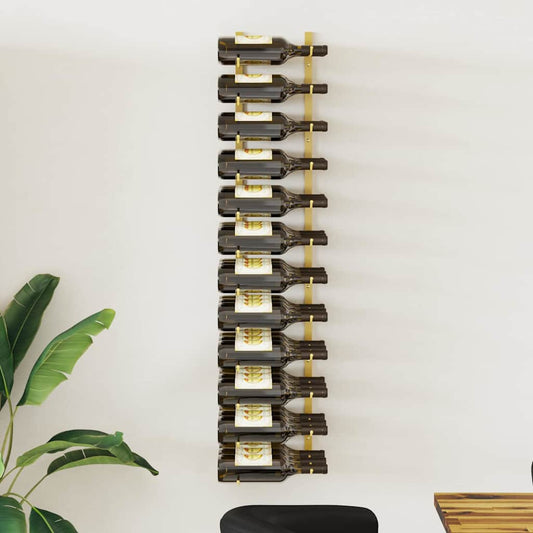 Wall Mounted Wine Rack for 36 Bottles Gold Iron