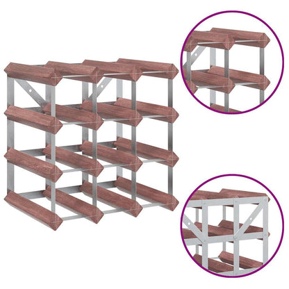 Wine Rack for 12 Bottles Brown Solid Wood Pine