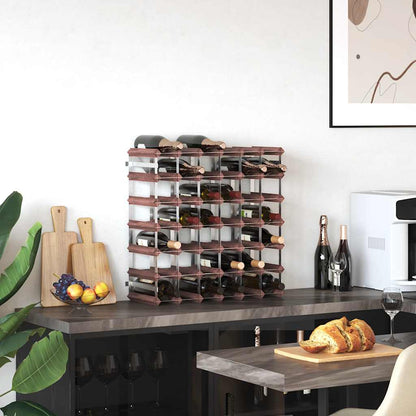 Wine Rack for 42 Bottles Brown Solid Wood Pine