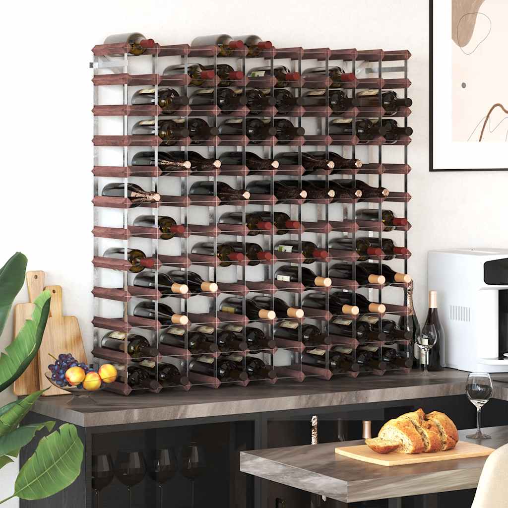Wine Rack for 120 Bottles Brown Solid Wood Pine