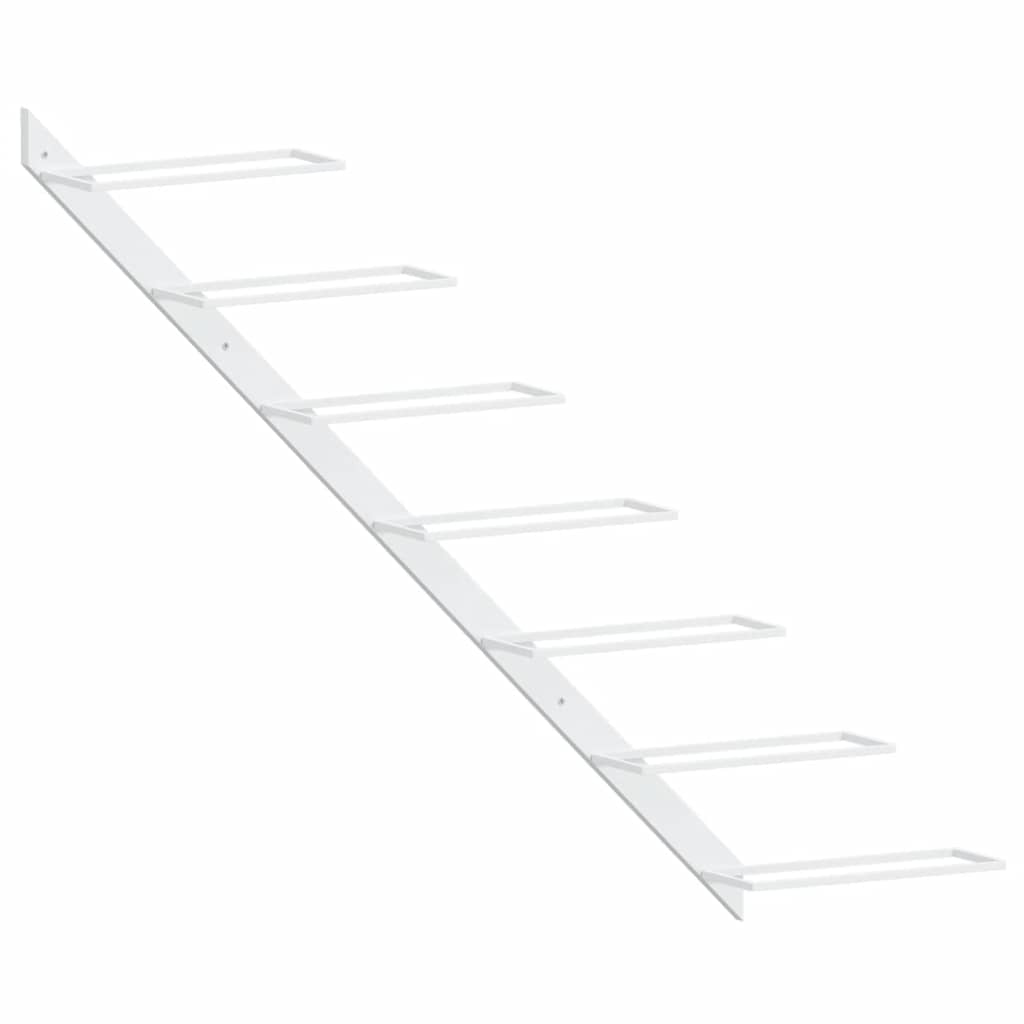 Wall-mounted Wine Rack for 7 Bottles White Metal