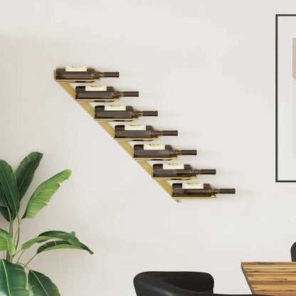 Wall-mounted Wine Rack for 7 Bottles Gold Metal
