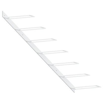 Wall-mounted Wine Rack for 7 Bottles 2 pcs White Metal