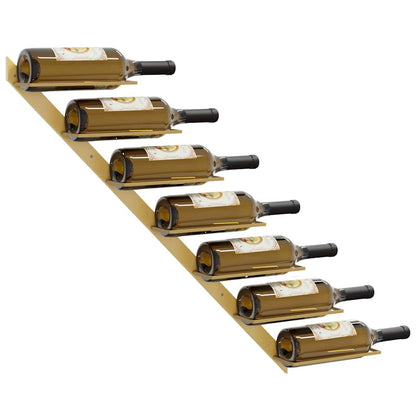 Wall-mounted Wine Rack for 7 Bottles 2 pcs Gold Metal