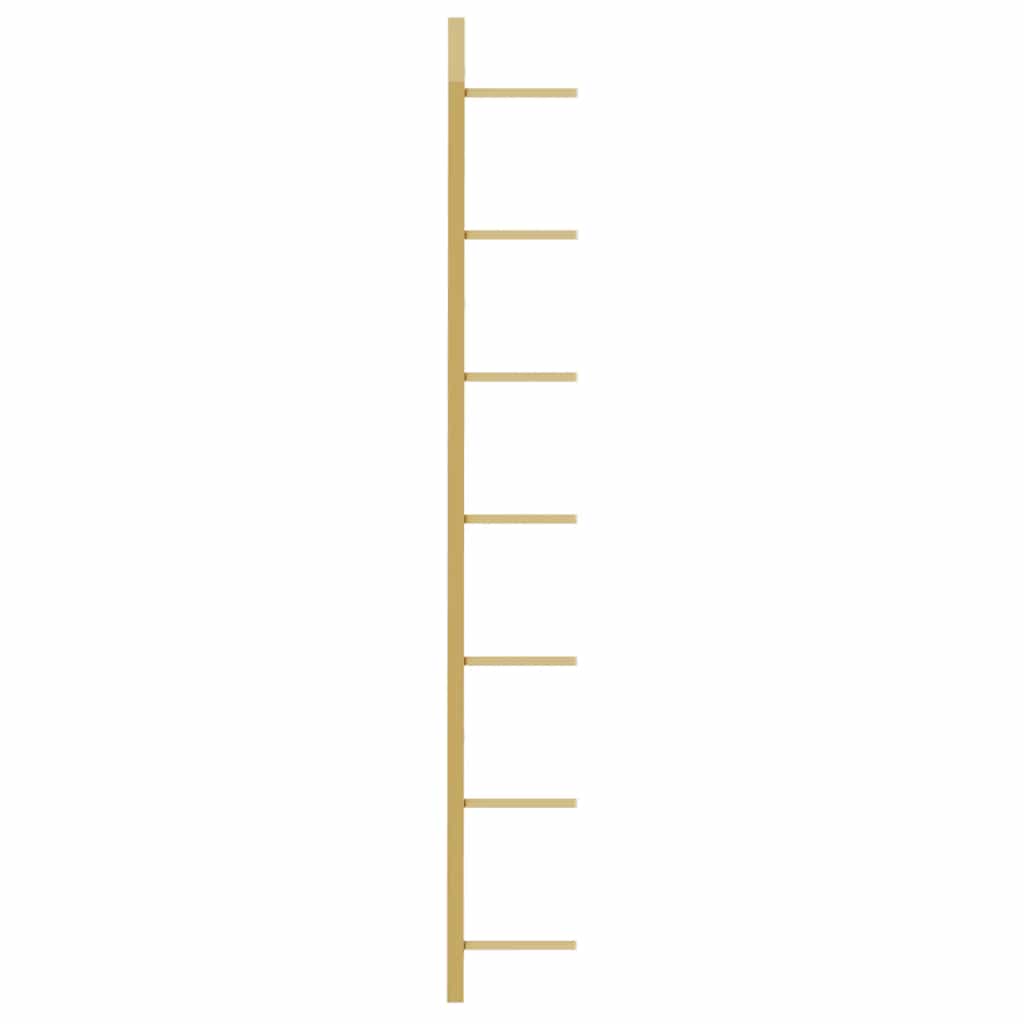 Wall-mounted Wine Rack for 7 Bottles 2 pcs Gold Metal