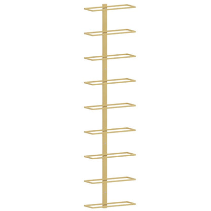 Wall-mounted Wine Rack for 9 Bottles Gold Iron