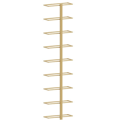 Wall-mounted Wine Rack for 9 Bottles Gold Iron