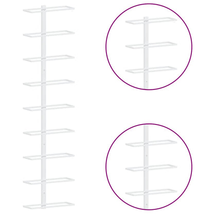 Wall-mounted Wine Rack for 9 Bottles 2 pcs White Iron