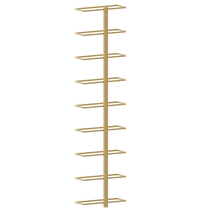 Wall-mounted Wine Rack for 9 Bottles 2 pcs Gold Iron