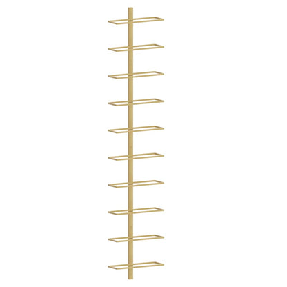 Wall-mounted Wine Rack for 10 Bottles Gold Metal