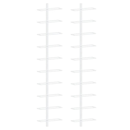 Wall-mounted Wine Rack for 10 Bottles 2 pcs White Metal