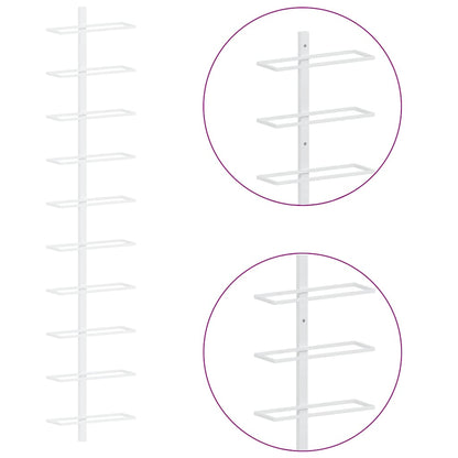 Wall-mounted Wine Rack for 10 Bottles 2 pcs White Metal