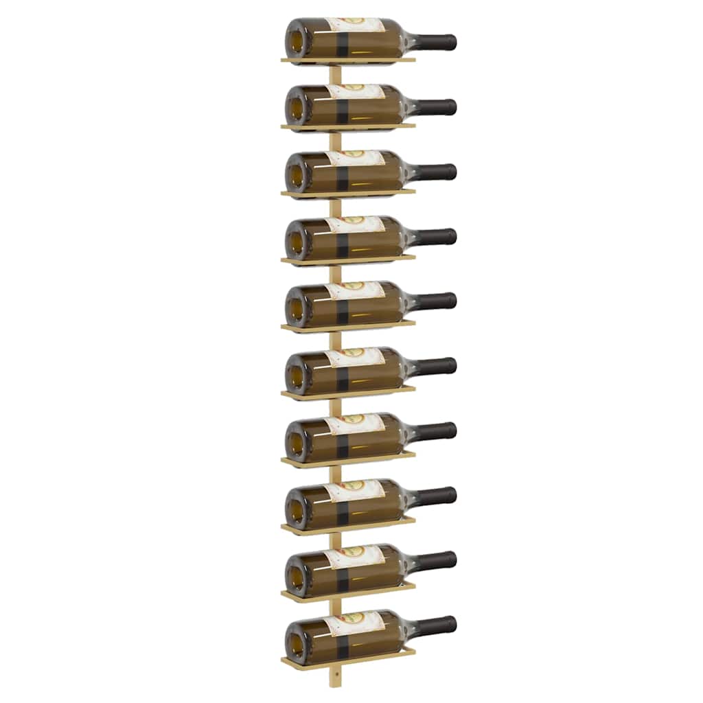 Wall-mounted Wine Rack for 10 Bottles 2 pcs Gold Metal