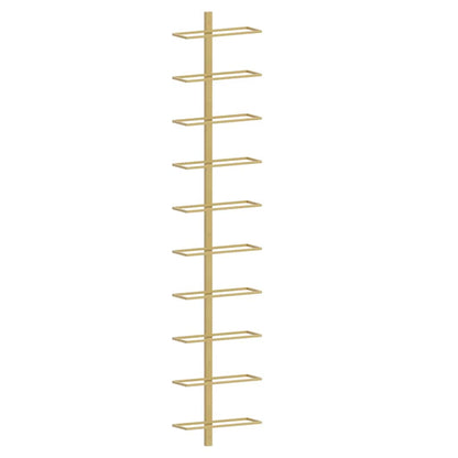 Wall-mounted Wine Rack for 10 Bottles 2 pcs Gold Metal