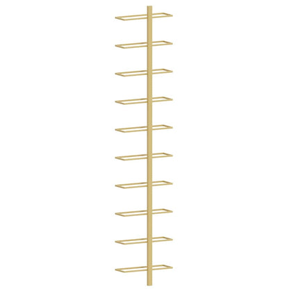 Wall-mounted Wine Rack for 10 Bottles 2 pcs Gold Metal