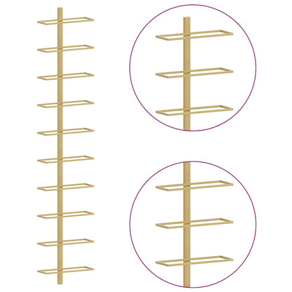 Wall-mounted Wine Rack for 10 Bottles 2 pcs Gold Metal