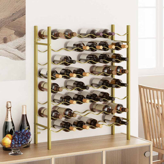 Wine Rack for 48 Bottles Gold Metal