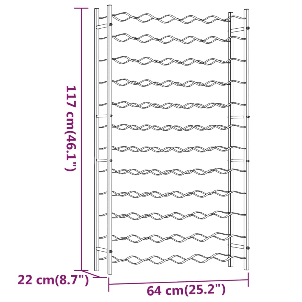 Wine Rack for 72 Bottles White Metal