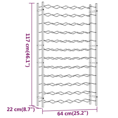 Wine Rack for 72 Bottles White Metal