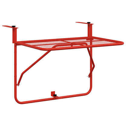 Balcony Table Red 60x40 cm Steel