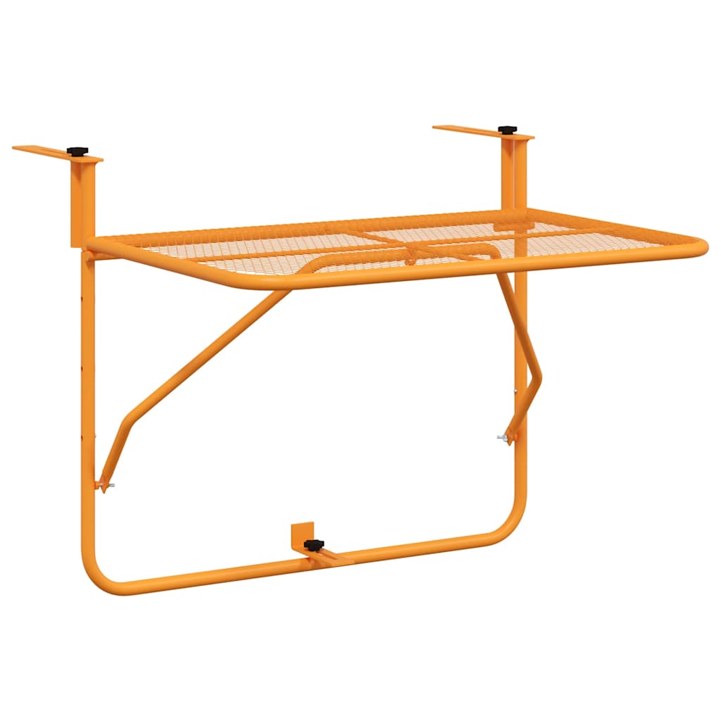 Balcony Table Yellow 60x40 cm Steel