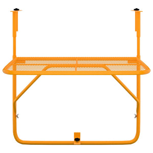 Balcony Table Yellow 60x40 cm Steel