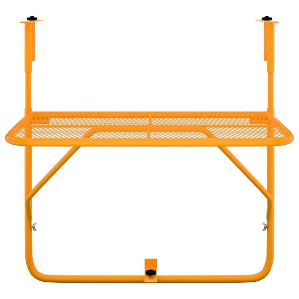 Balcony Table Yellow 60x40 cm Steel