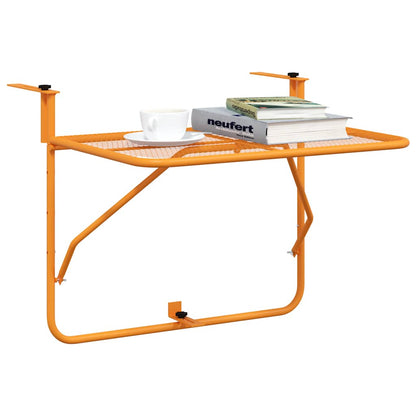 Balcony Table Yellow 60x40 cm Steel