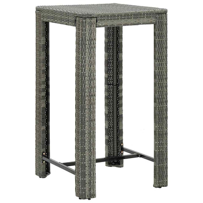 5 Piece Patio Bar Set with Cushions Poly Rattan Gray