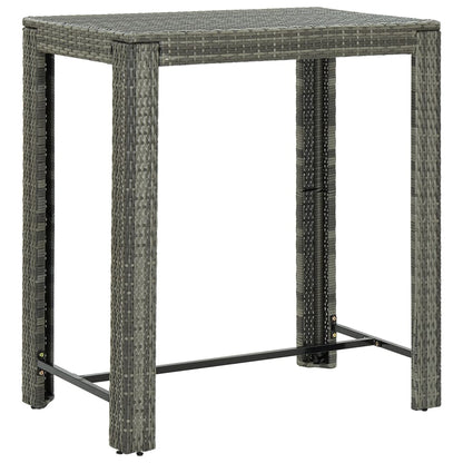 5 Piece Patio Bar Set with Cushions Poly Rattan Gray