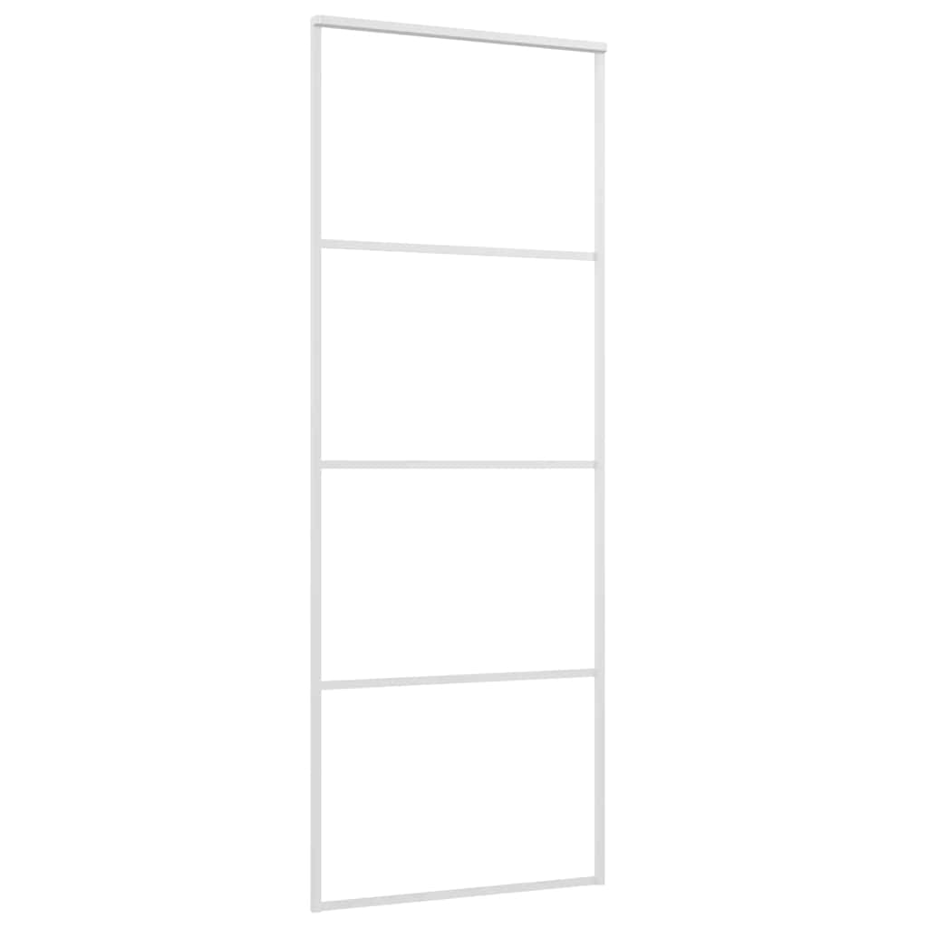 Sliding Door Frosted ESG Glass and Aluminium 76x205 cm White