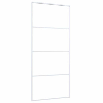 Sliding Door ESG Glass and Aluminium 90x205 cm White