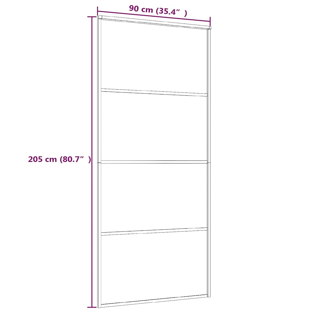 Sliding Door Frosted ESG Glass and Aluminium 90x205 cm White