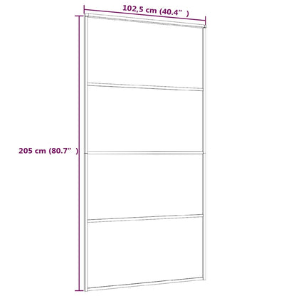 Sliding Door Frosted ESG Glass and Aluminium 102.5x205 cm Black