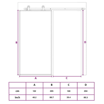 Sliding Door Frosted ESG Glass and Aluminium 102.5x205 cm Black