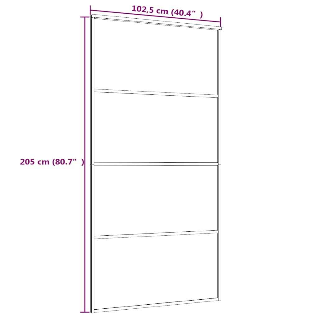 Sliding Door ESG Glass and Aluminium 102.5x205 cm White